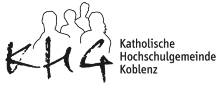 Man sieht Umrisse von Menschen, davor der Text KHG Katholische Hochschulgemeinde Koblenz